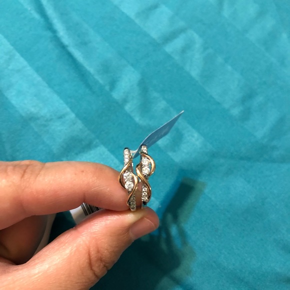 Brand new ever us two tone diamond earrings. - Picture 3 of 5